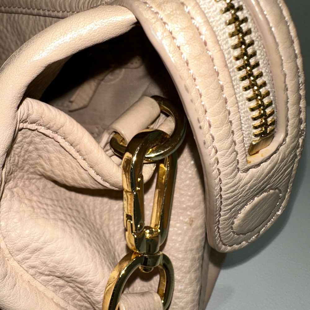 Tory Burch Pink Pebbled Leather Satchel with Gold Logo - Picture 6 of 16